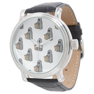 Montre Halloween, Fantôme Gris Mignon, Des Friandises ou 