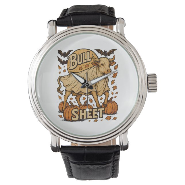 Montre Halloween feuille de taureau de vache (devant)