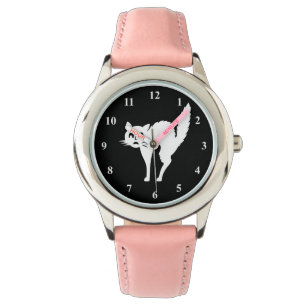 Montre Halloween pour filles Design de chat effr