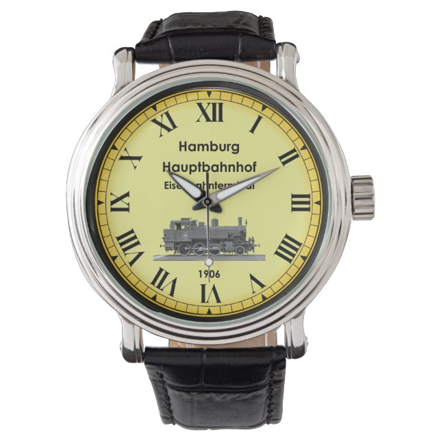 Montre Hambourg Hbf Station ~ Allemagne ~ 1906 ~ Poche Wa (devant)