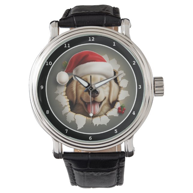 Montre Happy Golden Dog Christmas Display (devant)
