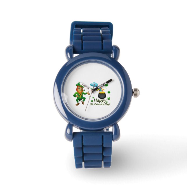 Montre Happy Saint Patrick's Day Leprechaun Rainbow  (Recto)