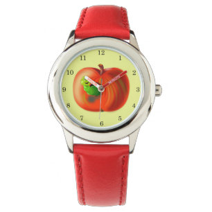 Montre Happy Worm En Pomme Rouge -