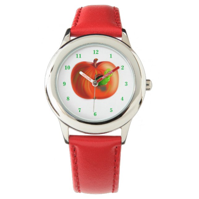 Montre Happy Worm En Pomme Rouge (devant)