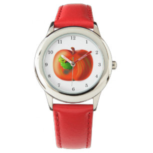 Montre Happy Worm In Red Apple