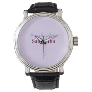 Montre hashtag Girlyvibes rose violet féminin vibes