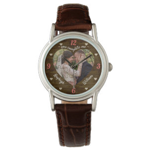 Montre Heart Puzzle Mariage Photo Rustique Vous Me Complé