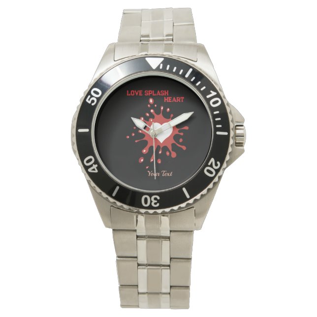 Montre Heart Splash Art – Creative Love Expression Design (devant)