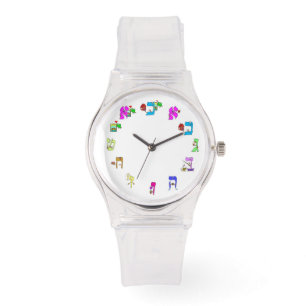 Montre hébreue de lettres de bande dessinée