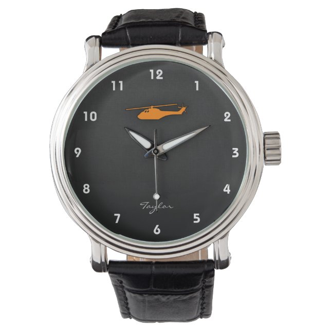 Montre Hélicoptère Orange (devant)