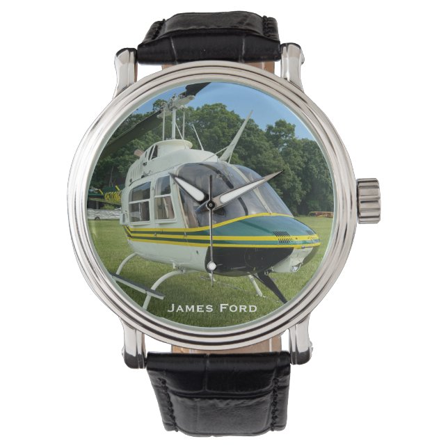 Montre Hélicoptère photo d'avion, Aviation, Personnalisé (devant)