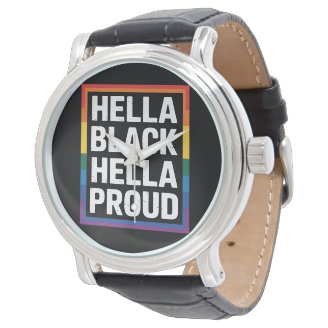 Montre Hella Black Hella Fière du Gay pride afro-américai (Incliné)