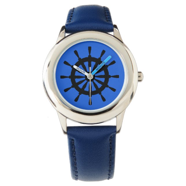 Montre - Helm en noir sur bleu (devant)