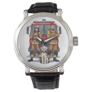 Montre Heroic Firefighters & Dalmatian Anime Wrist Watch