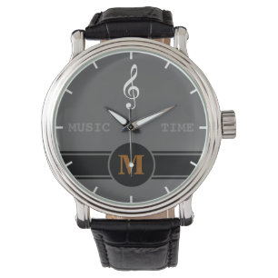 Montre heure de musique gclef personnalisée