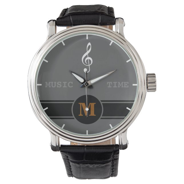 Montre heure de musique gclef personnalisée (devant)