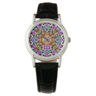 Montre Heure du carnaval - Multicolor Mosaïque & Initiale