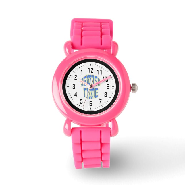 Montre Heure juive inversée Nombre Femmes Veille Sport (Recto)
