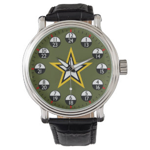 Montre Heure militaire 24 heures 
