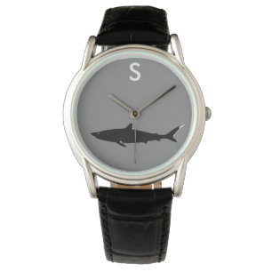 Montre heure personnalisée pour le requin noir