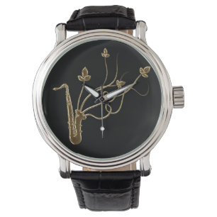 Montre Heure pour le saxo d'or de musique
