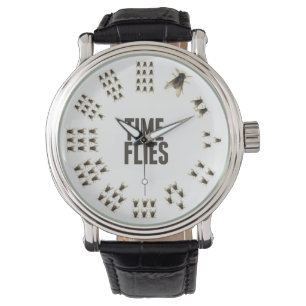 Montre Heures de vol avec des mouches réelles
