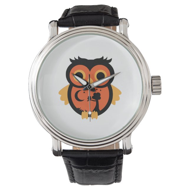 Montre Hibou d'Halloween (devant)