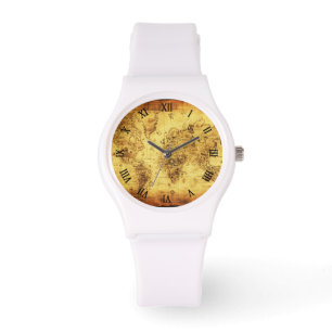 Montre Historique de la carte de l'Ancien Monde vintage