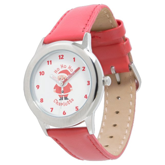 Montre Ho Ho Ho Père Noël Filles Nom Red Kids (Incliné)
