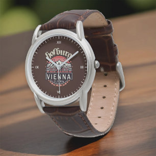 Montre Hofburg en Cercles Mens Classique Cuir Brown