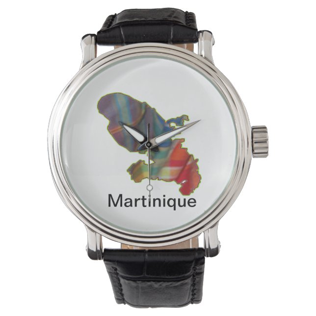 Montre Homme avec carte Martinique (devant)