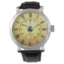 Montre homme élégante à ton or chaud et chiffres r