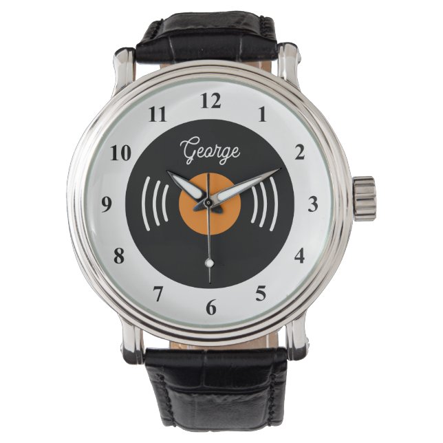 Montre homme personnalisée avec cadran de disque v (devant)