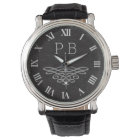 Hommes Silver et Black Monogram