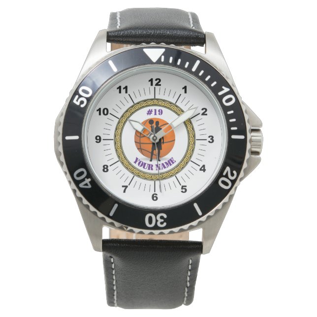 Montre Homme's Watch Custom Basketball - Ajouter nom/numé (devant)