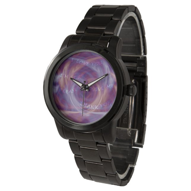 Montre Ho'oponopono Purple Smoke (Incliné)