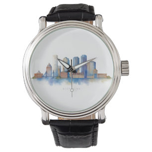 Montre Horizon de la ville de Boston à l'aquarelle Mode