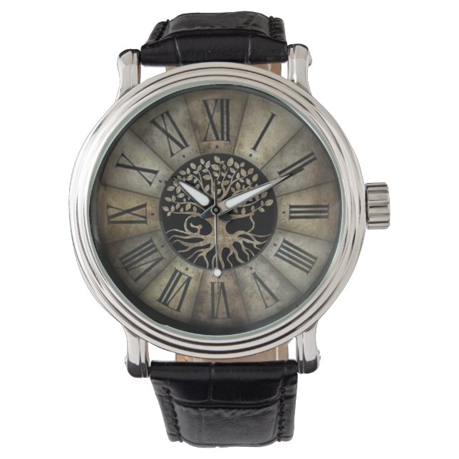 Montre Horloge arbre de la vie Gold Of Savannah (devant)