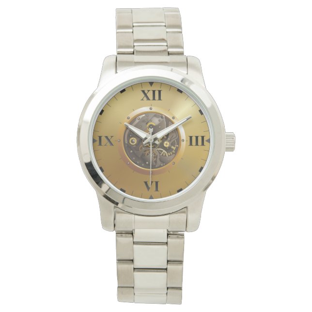 Montre horloge avec cadran romain (devant)