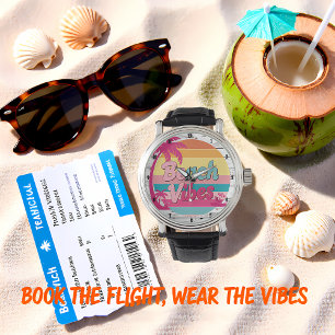 Montre Horloge Coucher de Soleil Ambiance Plage Tropicale