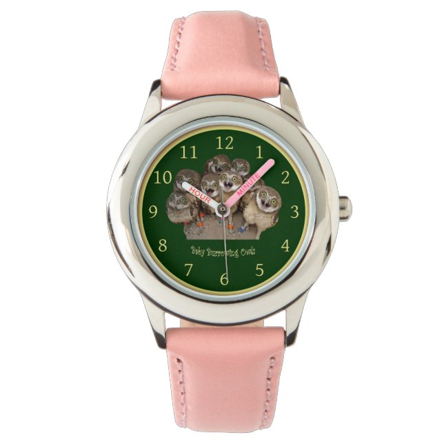 Montre Horloge des enfants ~ Chouettes à l’arrachage des  (devant)