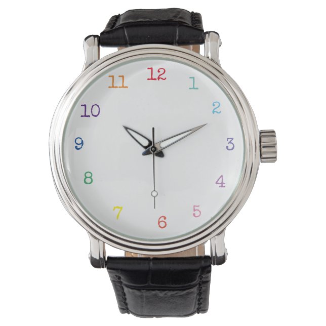 Montre horloge des numéros de couleur (devant)