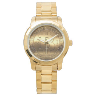 Montre Horloge Dorée Bitcoin