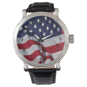 Montre horloge murale du drapeau américain