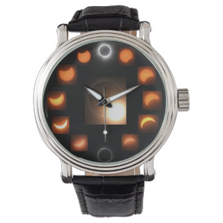 Montre Horloge murale, Horloge ronde en bois noir de 10 p