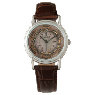 Montre Horloge rouillée vintage d'art déco de Steampunk