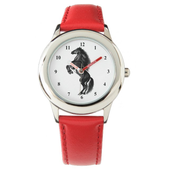 Montre Horloge sauvage noire dressée (devant)