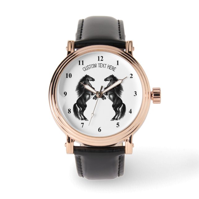 Montre Horse avec texte personnalisé (Recto)