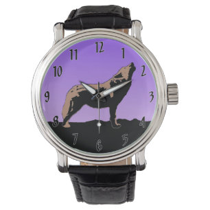Montre Howling Wolf at Sunset - Art faunique original