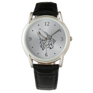Montre Howling Wolf Tribal Black Silver